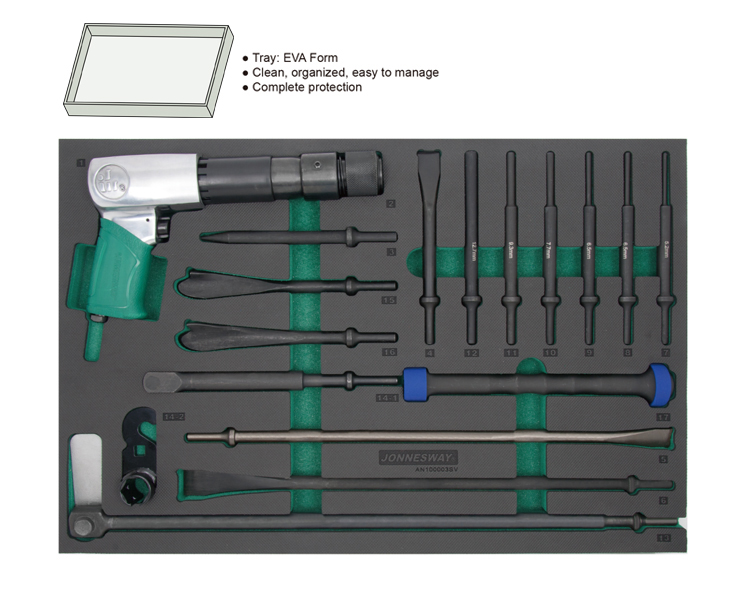 17PCS SPECIAL AIR HAMMER CHISEL SET