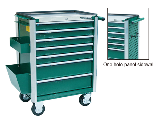 7-DRAWER TOOL TROLLEY W/STAINLESSE WORKING TABLE