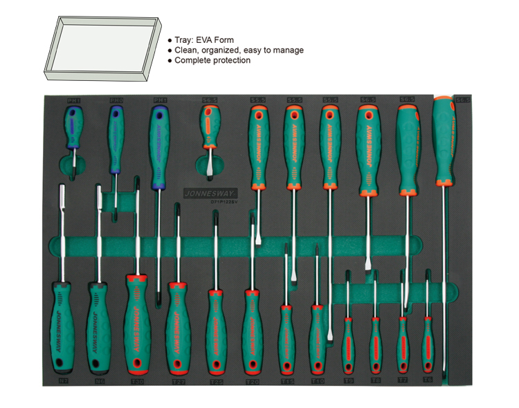 22PCS ANTI-SLIP GRIP SCREWDRIVER SET
