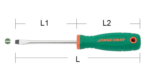 ANTI-SLIP GRIP SCREWDRIVER-SLOTTED