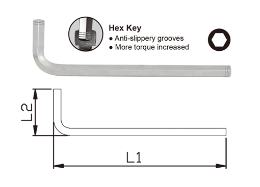 ANTI-SLIP LONG ARM HEX KEY