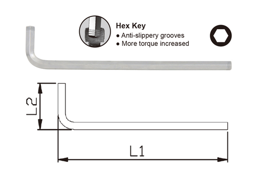 ANTI-SLIP EXTRA LONG ARM HEX KEY