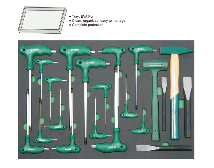16PCS TWO WAY HEX KEY SET AND 5PCS HAMMER CHISEL SET