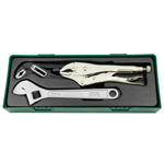 3PCS PLIER AND ADJUSTABLE WRENCH SET