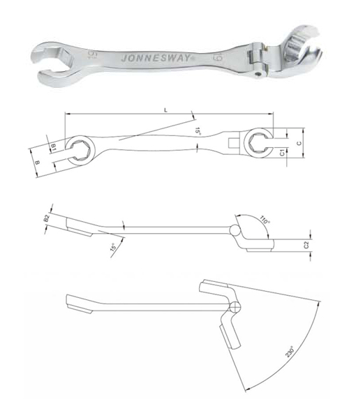 FLEXIBLE FLARE NUT WRENCH