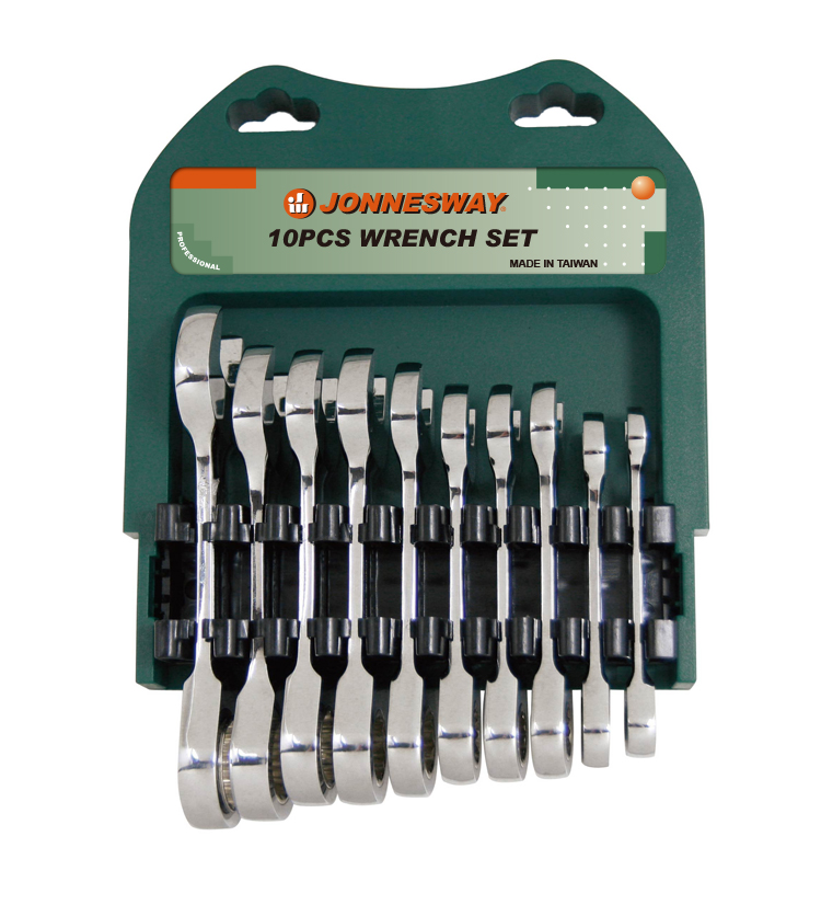 10PCS 72 TEETH STUBBY TYPE RATCHETING  COMBINATION WRENCH SET(MM)
