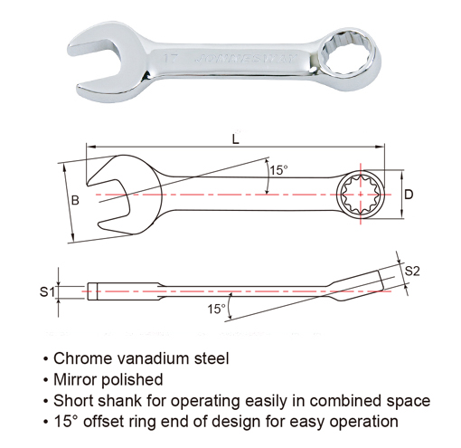 MIDGET COMBINATION WRENCH