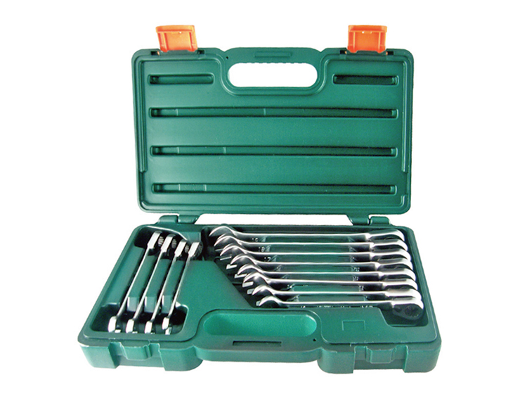 12PCS SUPER TECH 72 TEETH REVERSIBLE  RATCHETING COMBINATION WRENCH SET